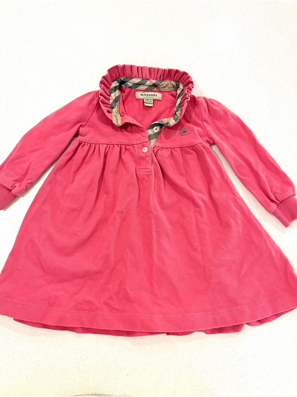 Burberry Pink Long Sleeve Polo Dress
